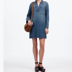 Madewell Airy Denim Edition Popover Mini Dress Size XL